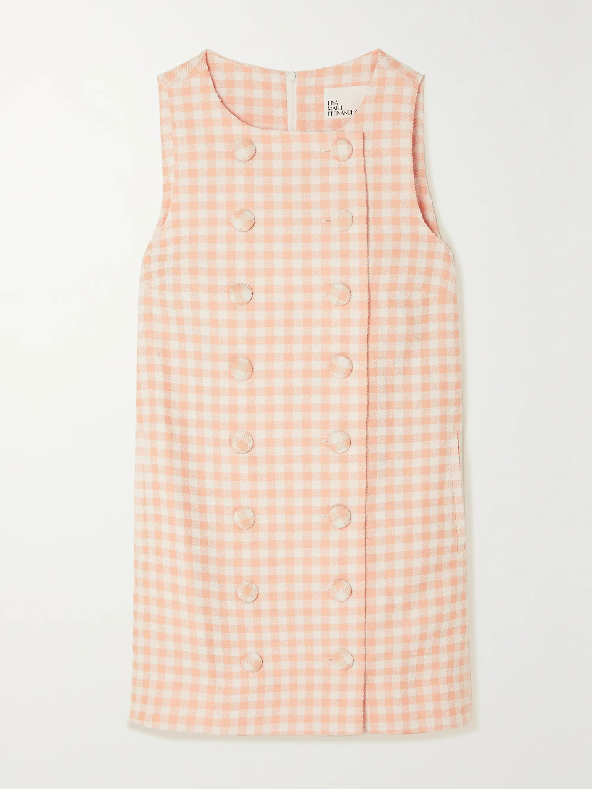 + NET SUSTAIN gingham cotton-blend bouclé mini dress | NET-A-PORTER (US)