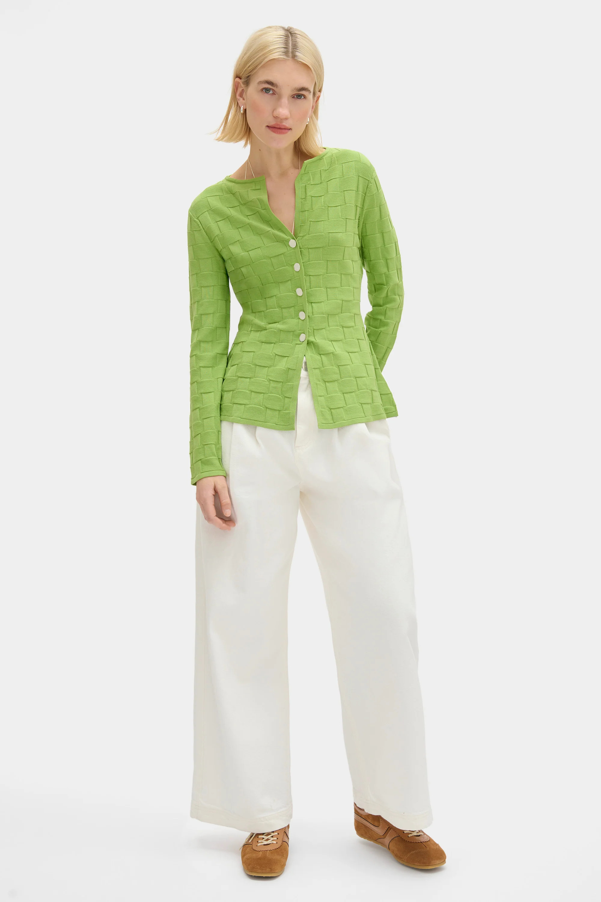 ALIGNE Knitted Shirt - Green | Olsen | ALIGNE UK & EU