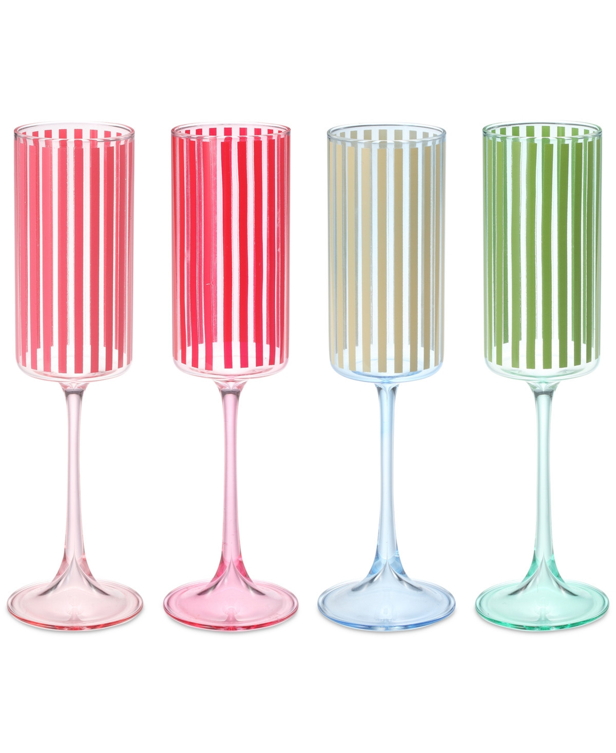 Macy's Flower Show 4-Pc. Striped Champagne Flutes, Exclusively at Macy's - Multi | Macy's