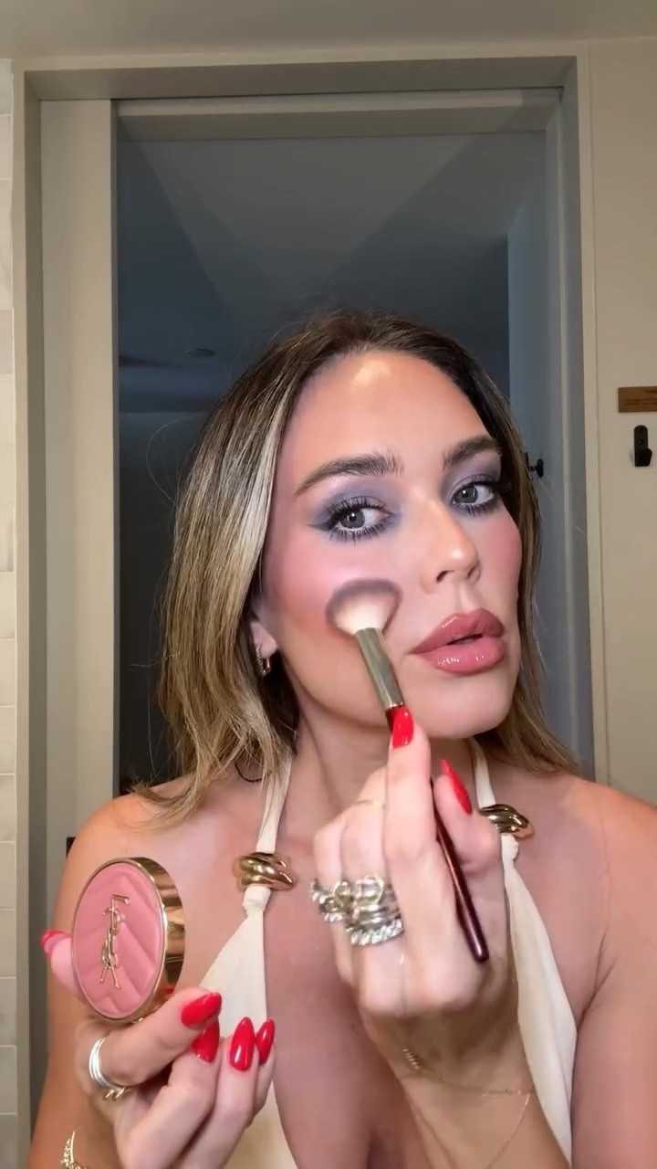 Grwm for a night out with @hudabeauty for Ariana! 

Products 
@armanibeauty luminous silk foundation in 5.9 
@patricktabeauty concealer in light 1 neutral, major dimension blush in just enough, liquid transition blush in shy at first. 
@guccibeauty Gucci bronzer in 01. 
@yslbeauty make me blush in nude lavalliere. 
@diorbeauty Dior forever highlighter in nude glow. 
@givenchybeauty prisme libre pressed setting powder in satin blanc 02. 
@tomfordbeauty eyeshadow quad in daydream. 
@glossier protip liquid eyeliner pen. 
@pradabeauty pradascope mascara. 
@charlottetilbury lip cheat lip liner in iconic nude. 
@haulabs lip gloss in guava.

#LTKgrwm #LTKBeauty #LTKootd