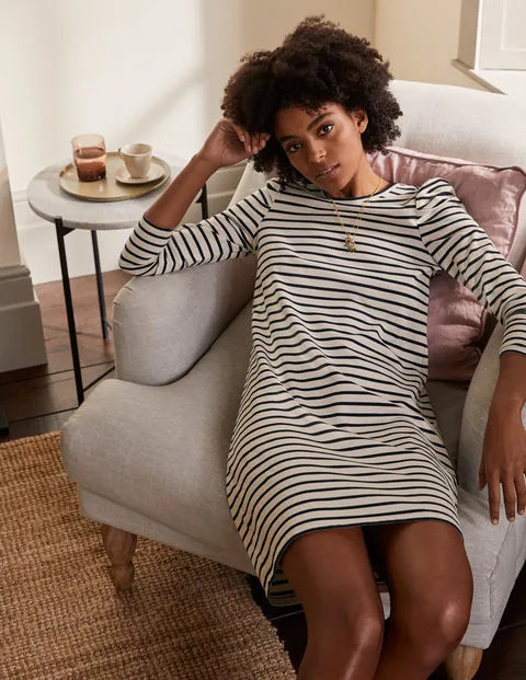 Imogen Breton Dress - Ivory/Navy | Boden (US)