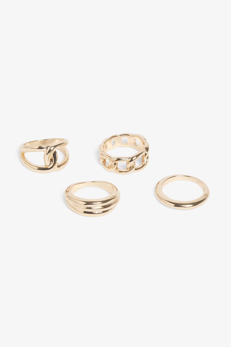 4Er-Pack Ringe - Goldfarben | Monki (DE)