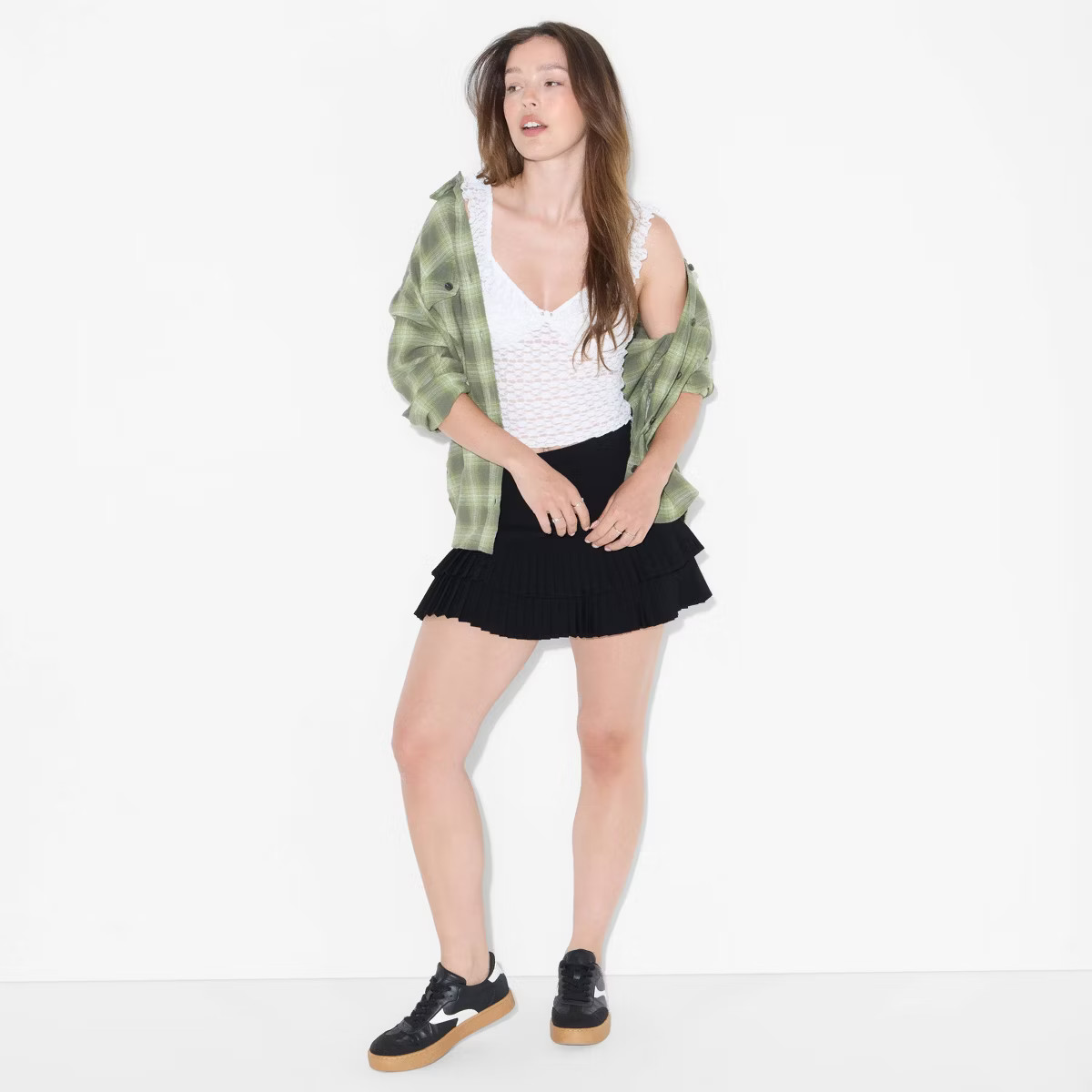 Women's Mini Drop-Waist Pleated A-Line Skirt - Wild Fable™ | Target