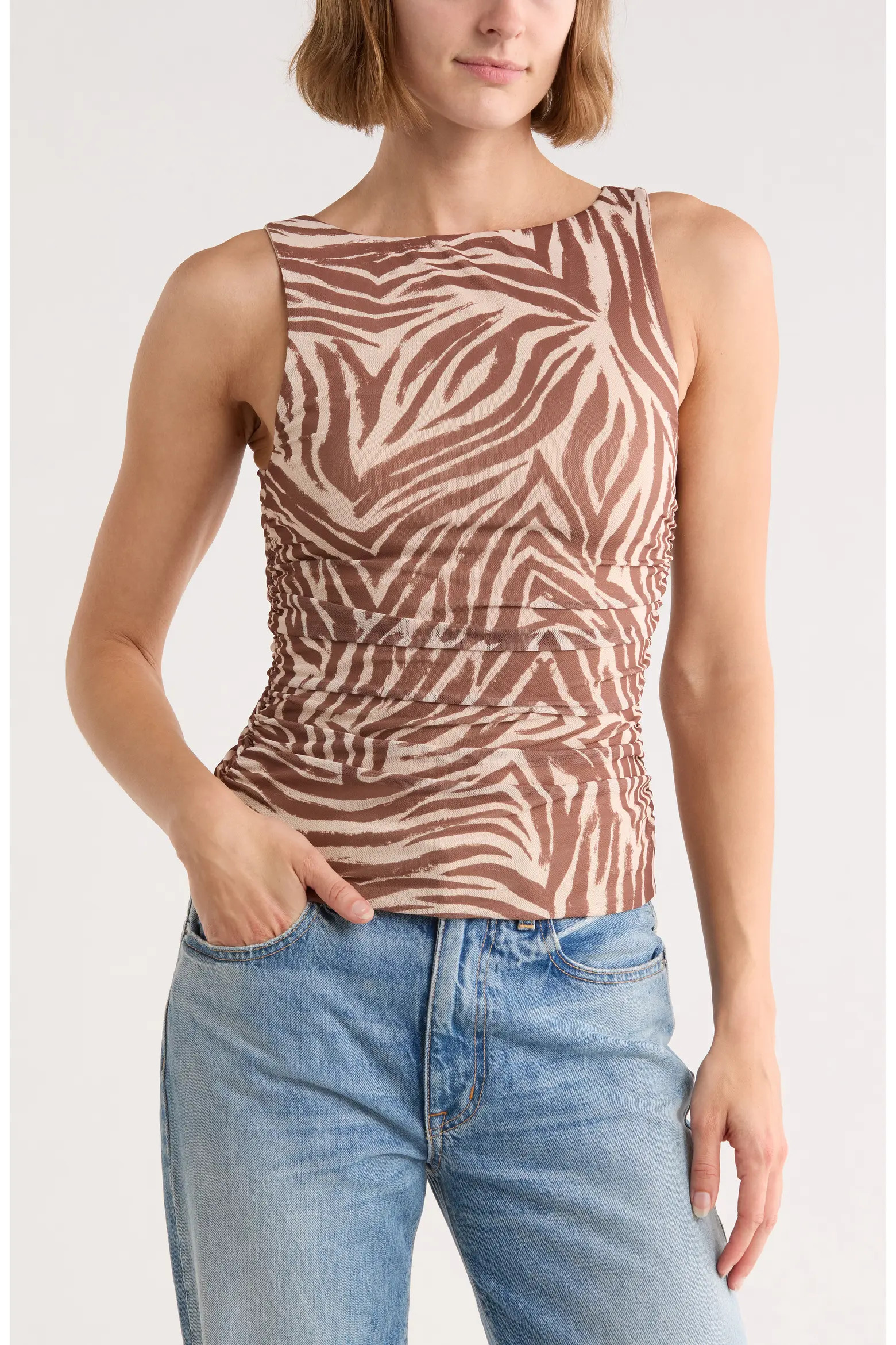 AFRM LOS ANGELES Zola Boat Neck Sleeveless Mesh Top (Women) | Nordstromrack | Nordstrom Rack