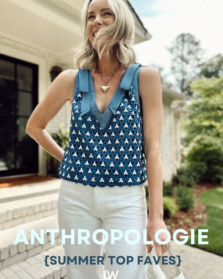 one of my favorite stops for tops and blouses… @anthropologie has the cutest new top arrivals and make sure to use my code LW20 for 20% off your order (over $100) ✨🩵 #anthropartner @anthropologie