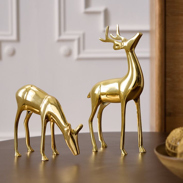 Metal Reindeer Objects - Brass | West Elm (US)