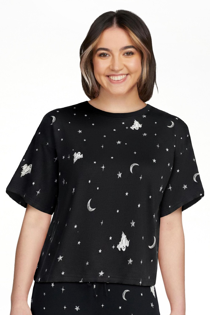 Way to Celebrate Women's Hacci Knit Short Sleeve Sleep Top, Sizes XS to 3X | Walmart (US)