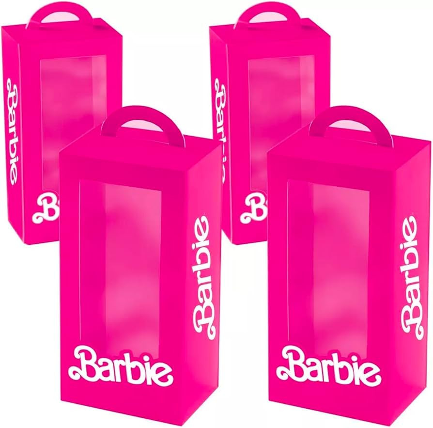 Amscan Elegant Pink Malibu Barbie Favor Boxes - 8" x 4" x 3" (Pack of 4) - Eye-catching Design & ... | Amazon (US)