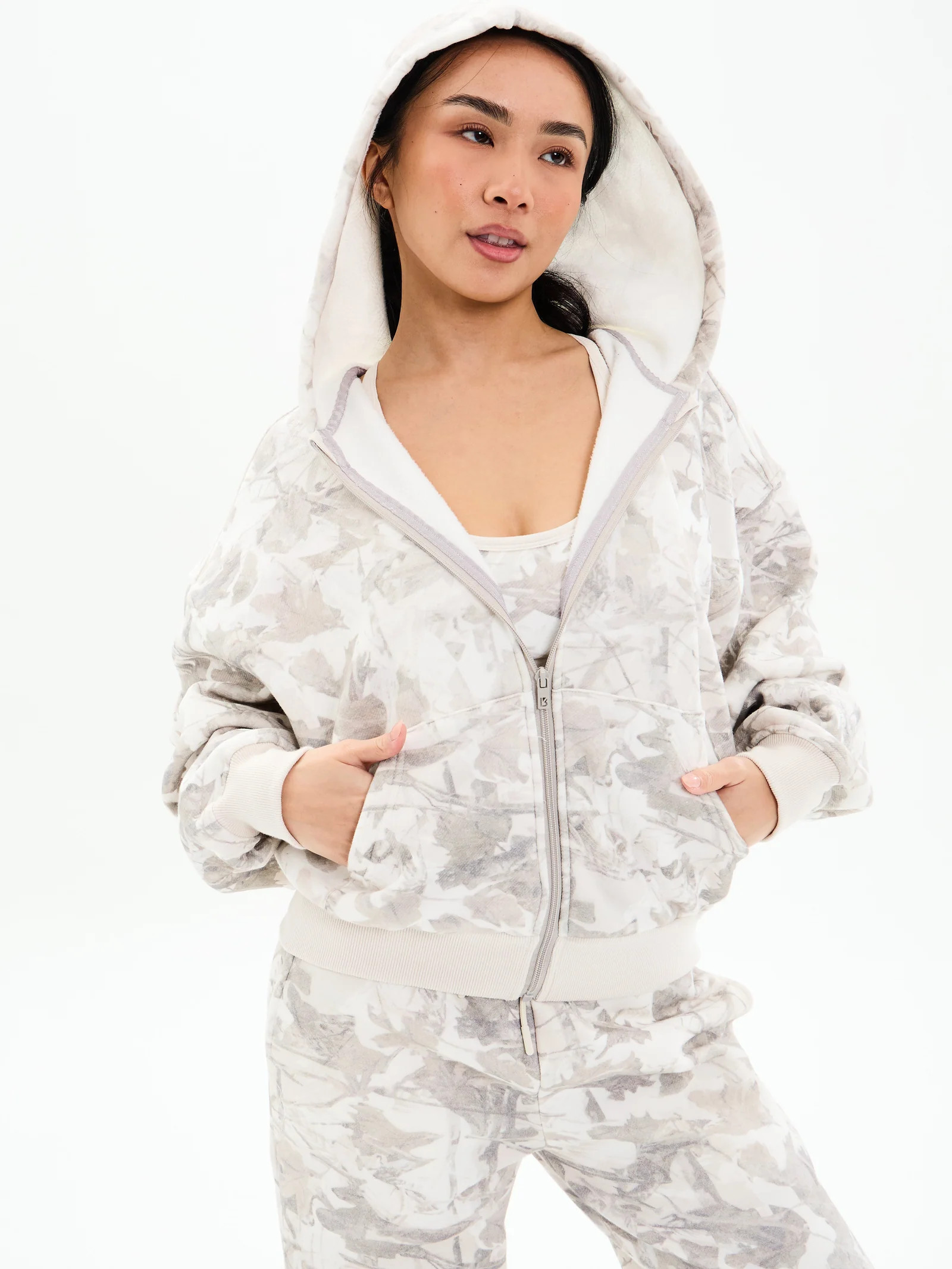Plush Fleece Zip Hoodie - Pink Camo | Buffbunny Collection