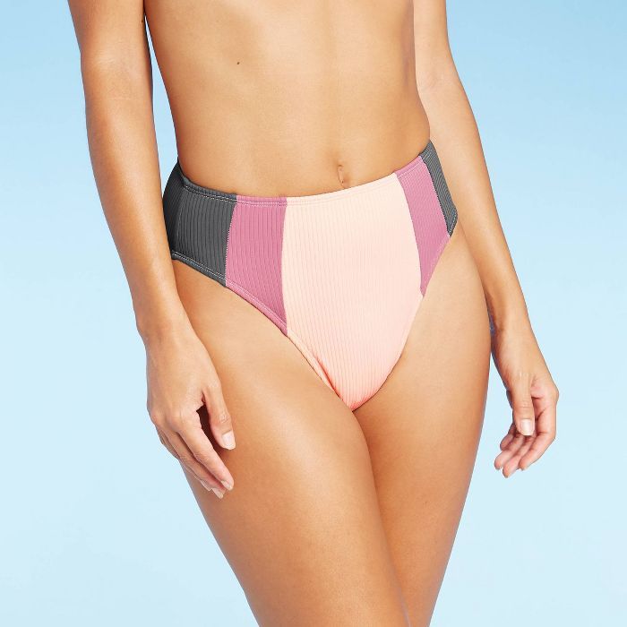 Juniors' Colorblock High Leg High Waist Bikini Bottom - Xhilaration™ Multi | Target