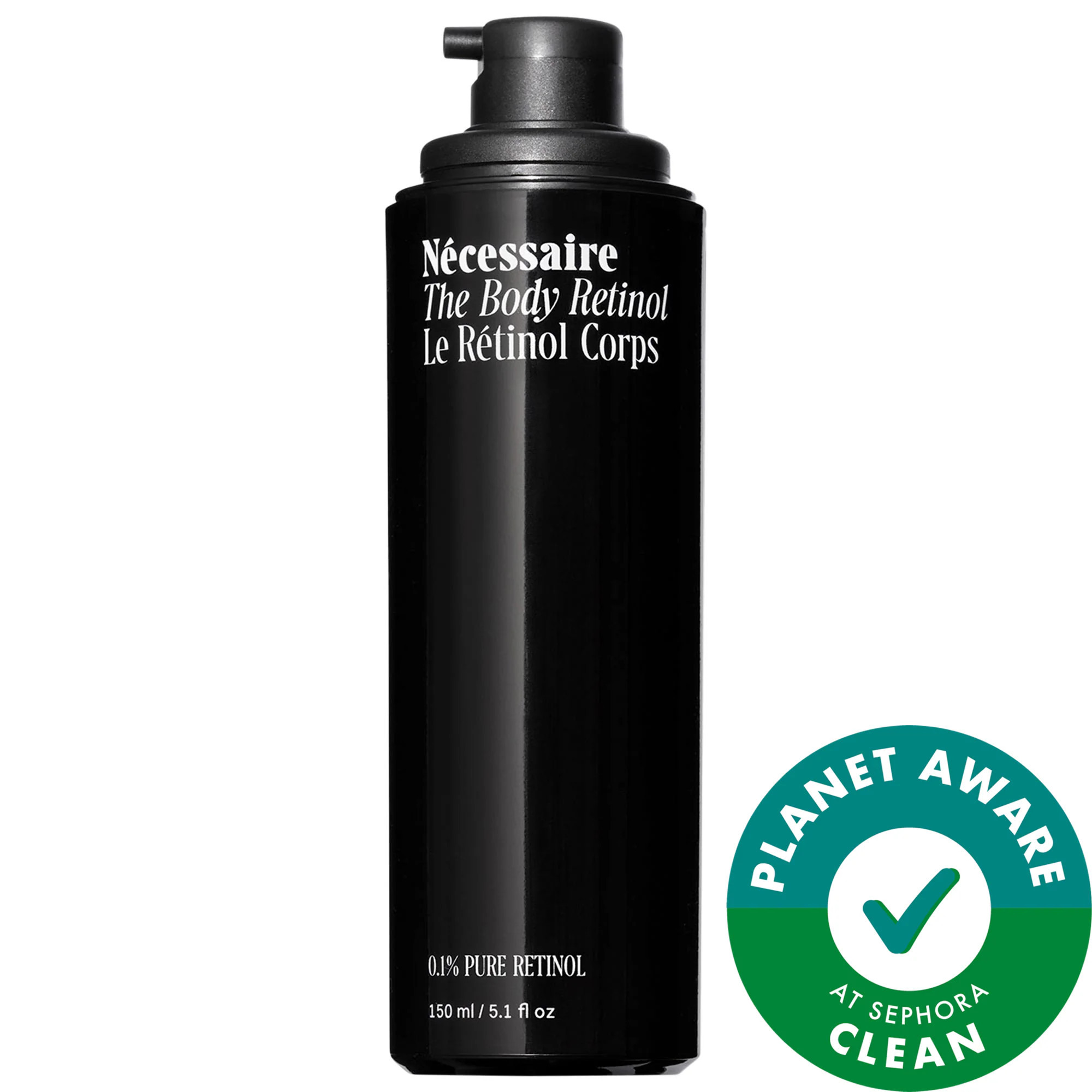 Nécessaire The Body Retinol - Repair Serum With 0.1% Pure Retinol, 10% AHA + 5 Peptides 5.1 oz / 150 mL | Sephora (US)
