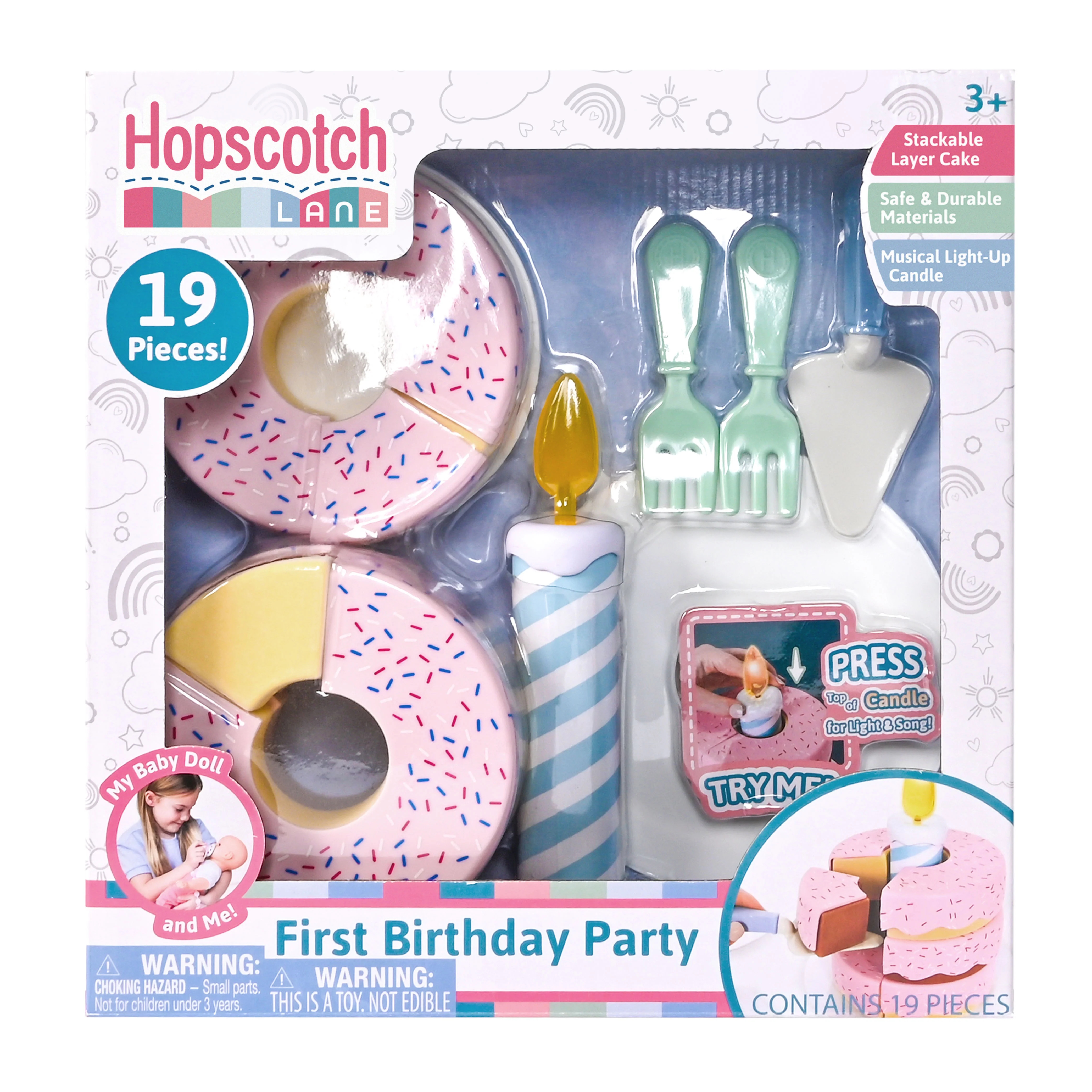 Hopscotch Lane First Birthday 19 Piece Set – Baby Doll Birthday & Doll Accessories for Kids Age... | Walmart (US)