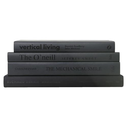 Neil Industrial Loft Black Knight Hardback Decorative Books - Set of 4 | Kathy Kuo Home
