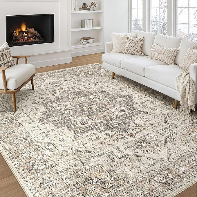 Area Rug 9x12 Washable Vintage - Soft Traditional Rugs for Living Room Large Non Slip Backing wit... | Amazon (US)