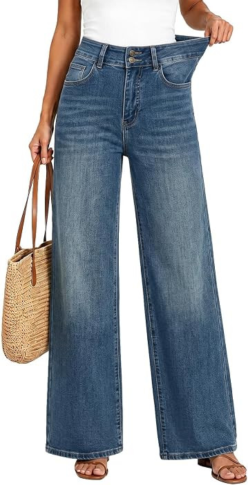 Women's High Waisted Wide Leg Jeans Stretchy Baggy Pants Trendy Fit | Amazon (US)