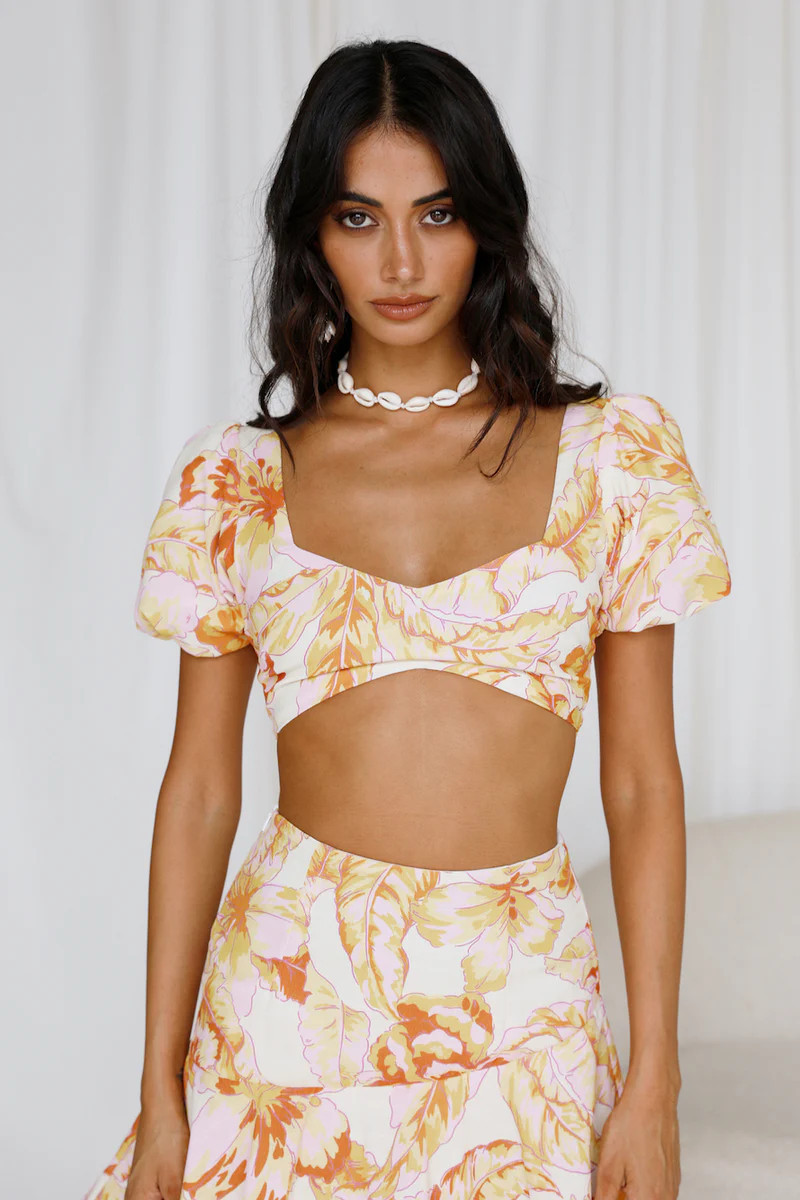 SEVEN WONDERS Tropicana Top Citrus Floral | Fortunate One