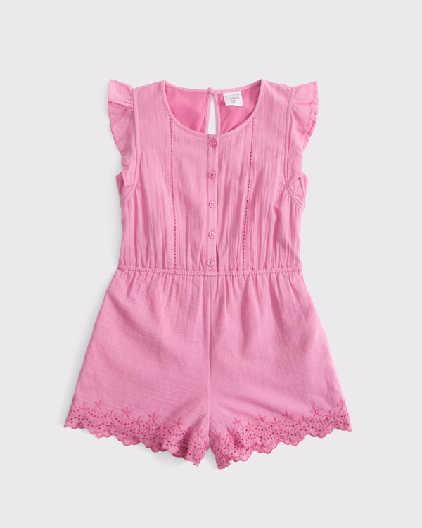 button-through ruffle sleeve romper | Abercrombie & Fitch (US)