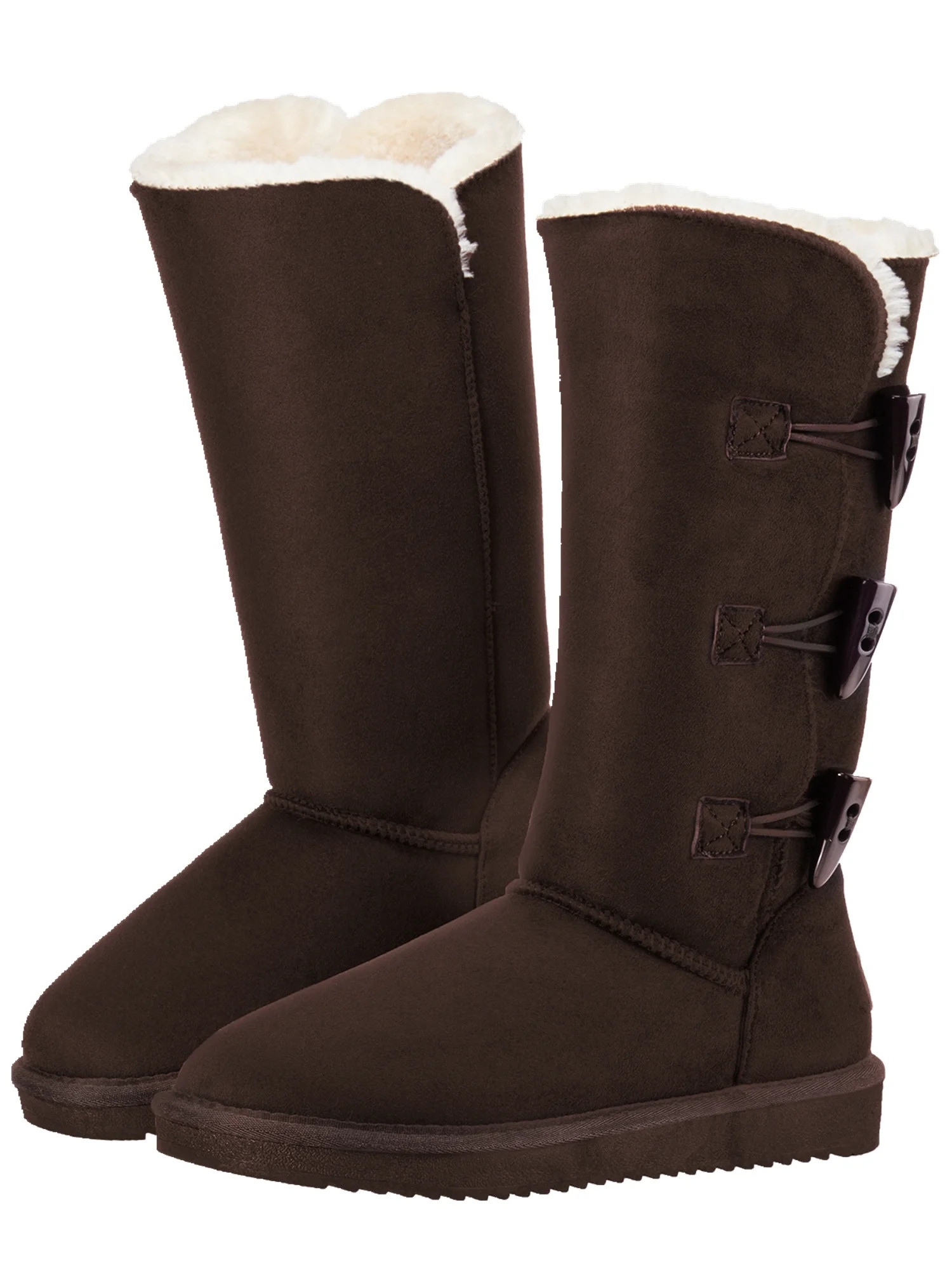 CAMEL Winter Tall Boots for Women Snow Boot Button Fashion Coffee Boots Knee High Classic Slip On... | Walmart (US)