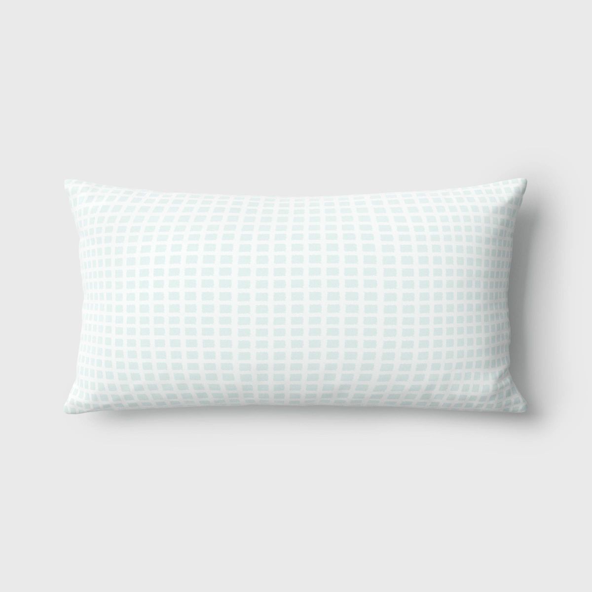 10"x17" Micro Grid Rectangular Outdoor Lumbar Pillow Mint Green - Room Essentials™: UV & Water-... | Target