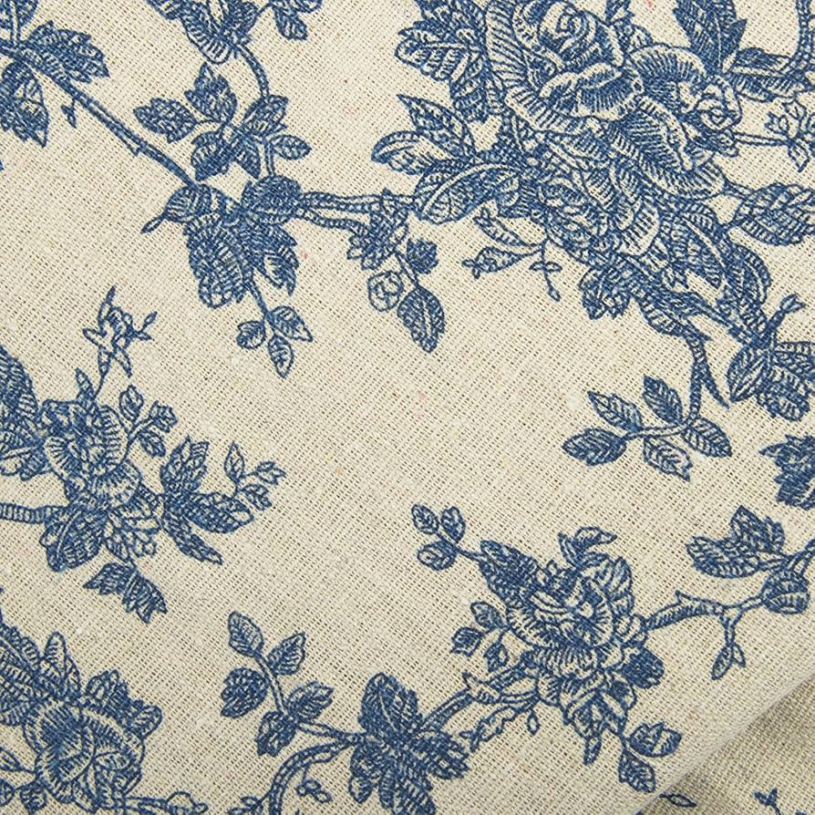 Linen Fabric Floral Pattern by The Yard- Precut 1 Yard 62 Inch Width for Sewing DIY Crafting Quil... | Amazon (US)
