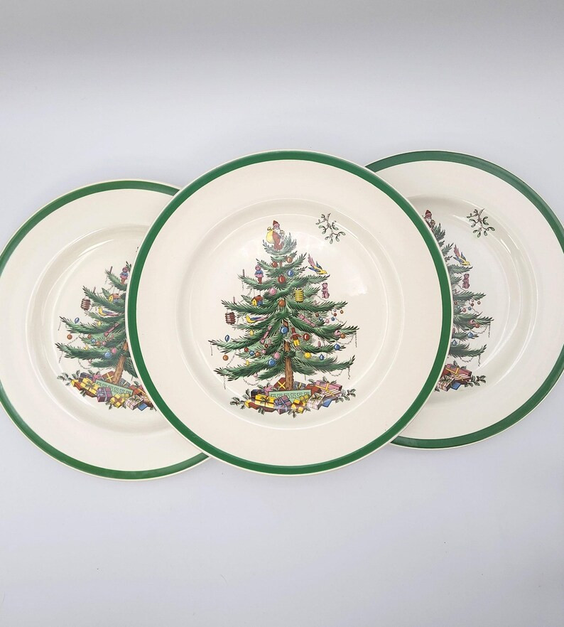 Vintage Spode Christmas Tree England S3324A Dinner Plates, Salad Plate - Etsy | Etsy (US)