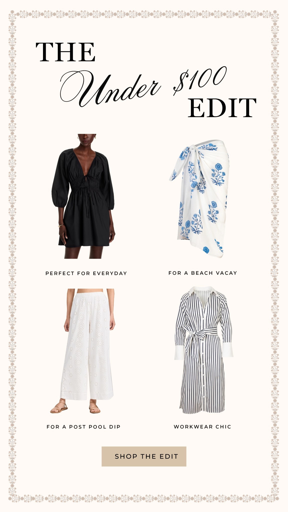 Under $100 edit, spring outfit, sarong, pareo, shirtdress. 

#LTKSeasonal #LTKSaleAlert #LTKSpringSale