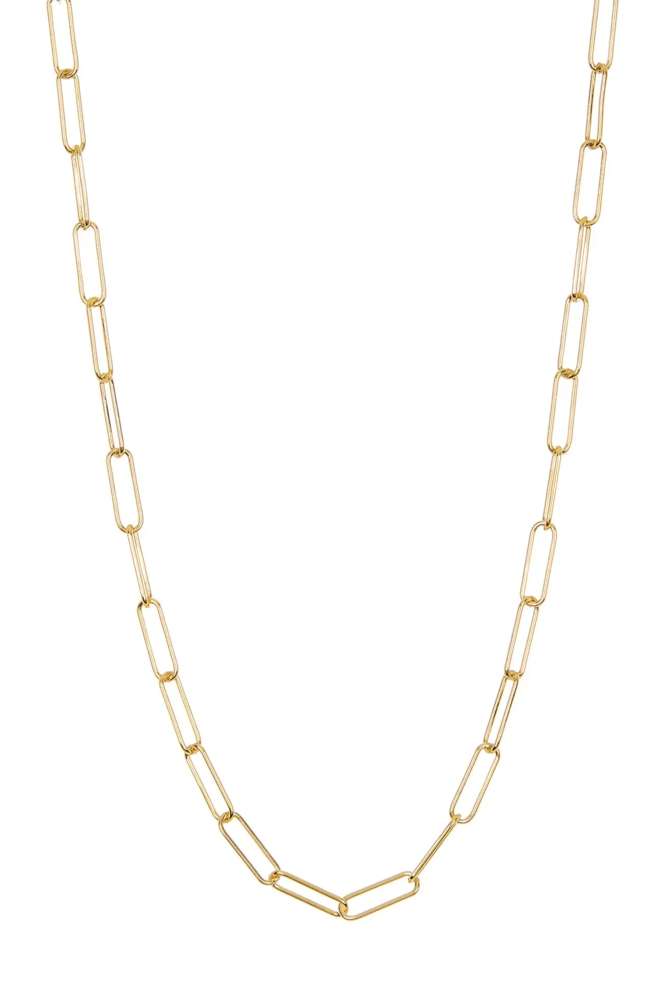 ADORNIA | 14K Gold Plated Sterling Silver Paper Clip Necklace | Nordstrom Rack | Nordstrom Rack