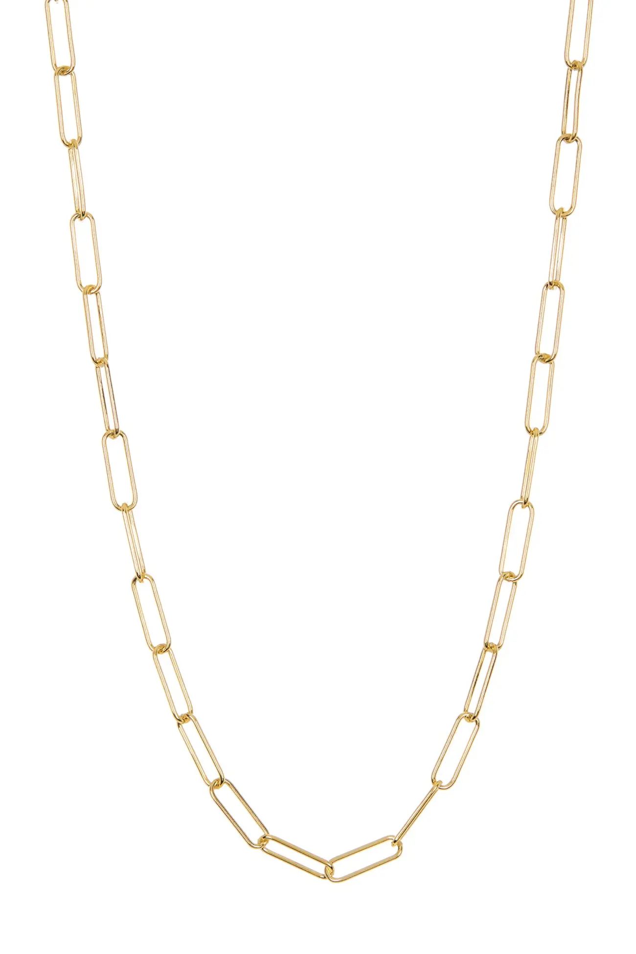 ADORNIA | 14K Gold Plated Sterling Silver Paper Clip Necklace | Nordstrom Rack | Nordstrom Rack