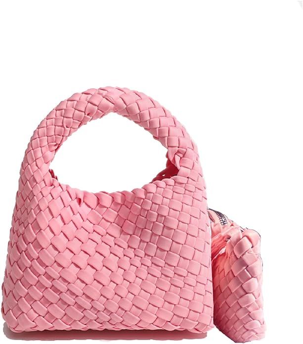 JINMANXUE Fashion Handbag For Women, Woven Tote Bag Bucket Composite Bag Knitting Chain Bag, Cros... | Amazon (US)