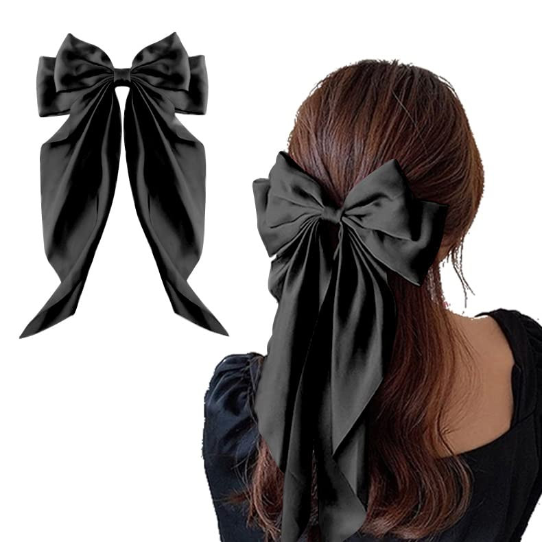 Silky Satin Bowknot Clips for Women Girls White Black Red Bow Clips Large Hair Bows Accessories f... | Amazon (CA)