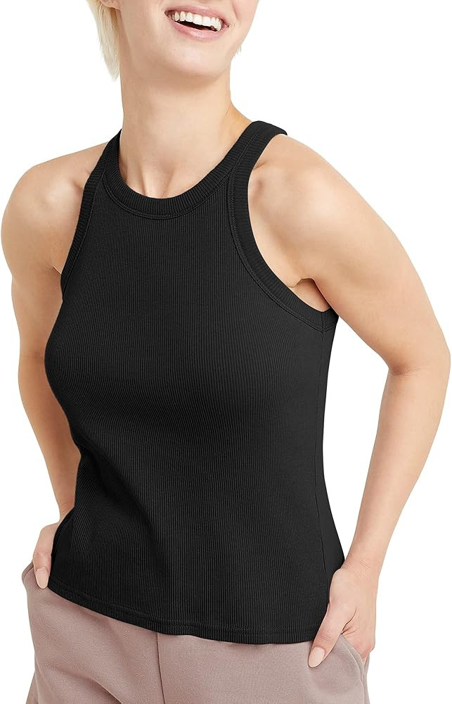 Hanes Women's Originals Racerback Tank Top, Cotton Ribbed Tank, Women's Sleeveless Shirt, Availab... | Amazon (US)