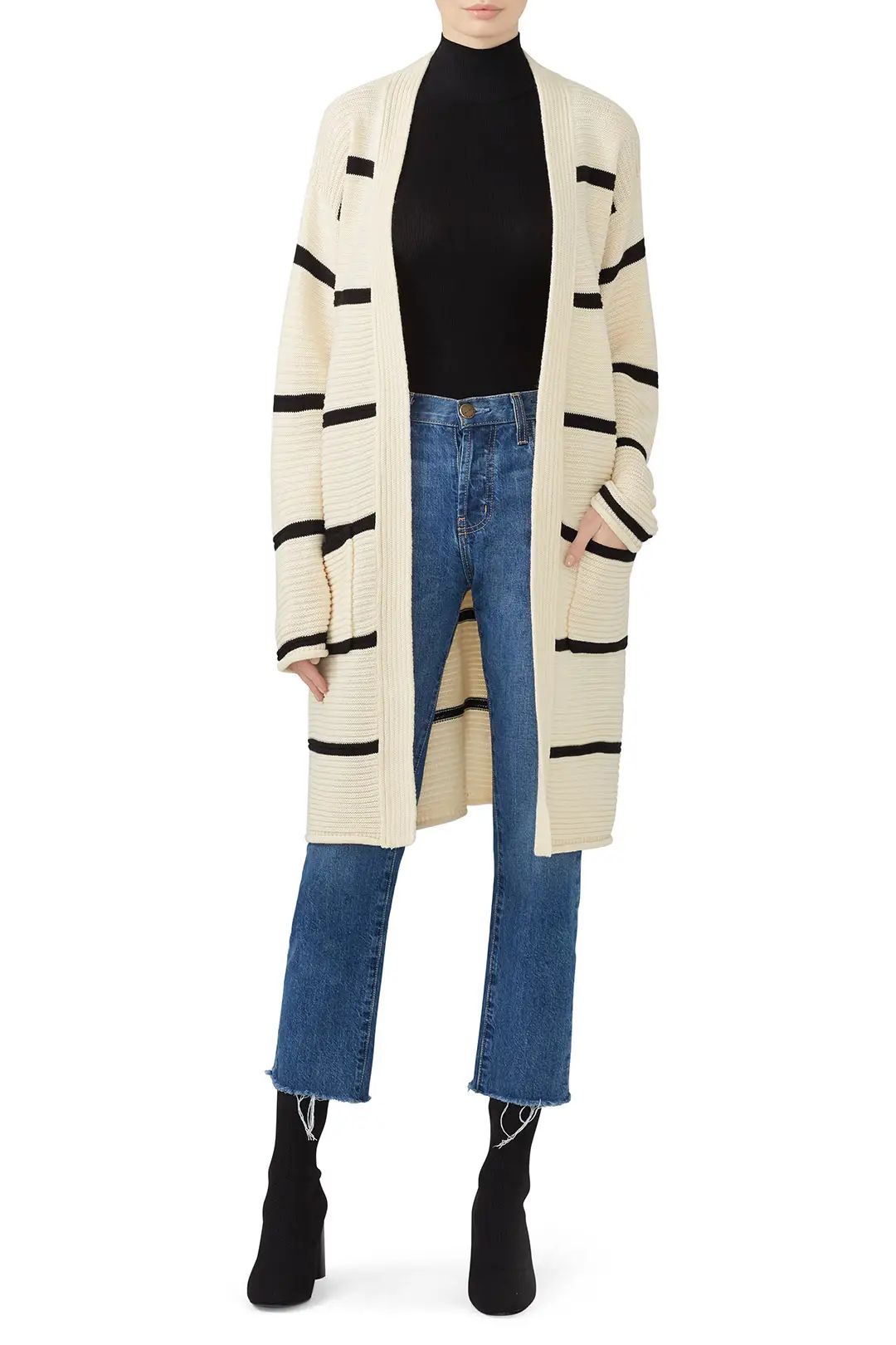 Shilla Lustre Stripe Cardigan | Rent The Runway