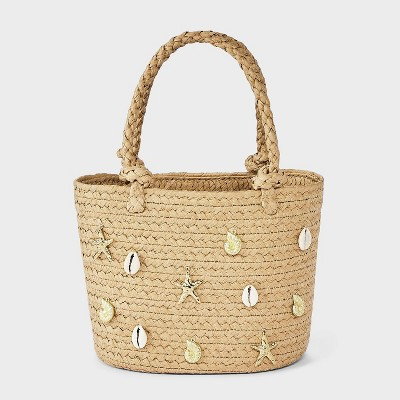 Straw Embellished Mini Tote Bag - Universal Thread™ Natural | Target