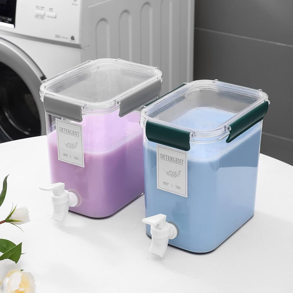 Laundry Detergent Dispenser Beverage Refrigerated Bucket with Faucet Fabric Softener Container fo... | Amazon (US)