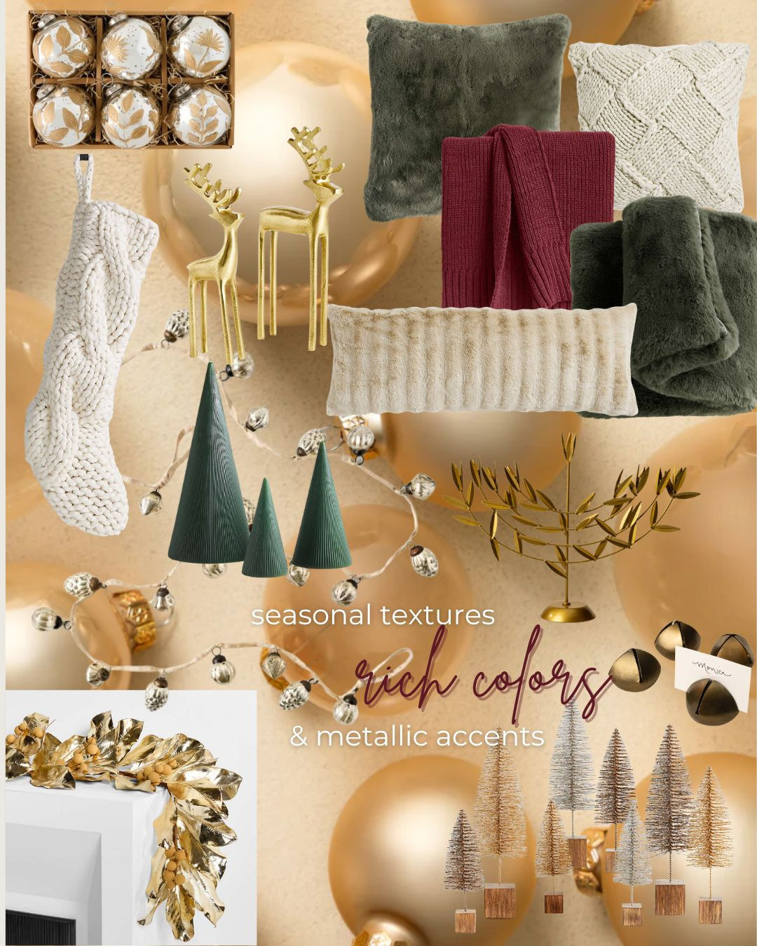 A big holiday decor tip from our designers? Incorporate seasonal textures, rich colors, and metallic accents to bring in the rich feel of the season! Check out more tips in our latest blog! 

 #LTKHoliday #LTKSeasonal #LTKHome