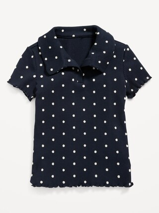 Printed Rib-Knit Collared Top for Toddler Girls | Old Navy (US)