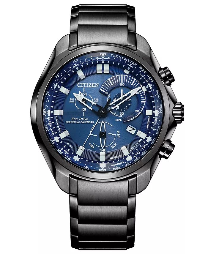 Citizen Men's Chronograph Eco-Drive Sport Luxury Gray-Tone Stainless Steel Bracelet Watch 43mm & ... | Macys (US)