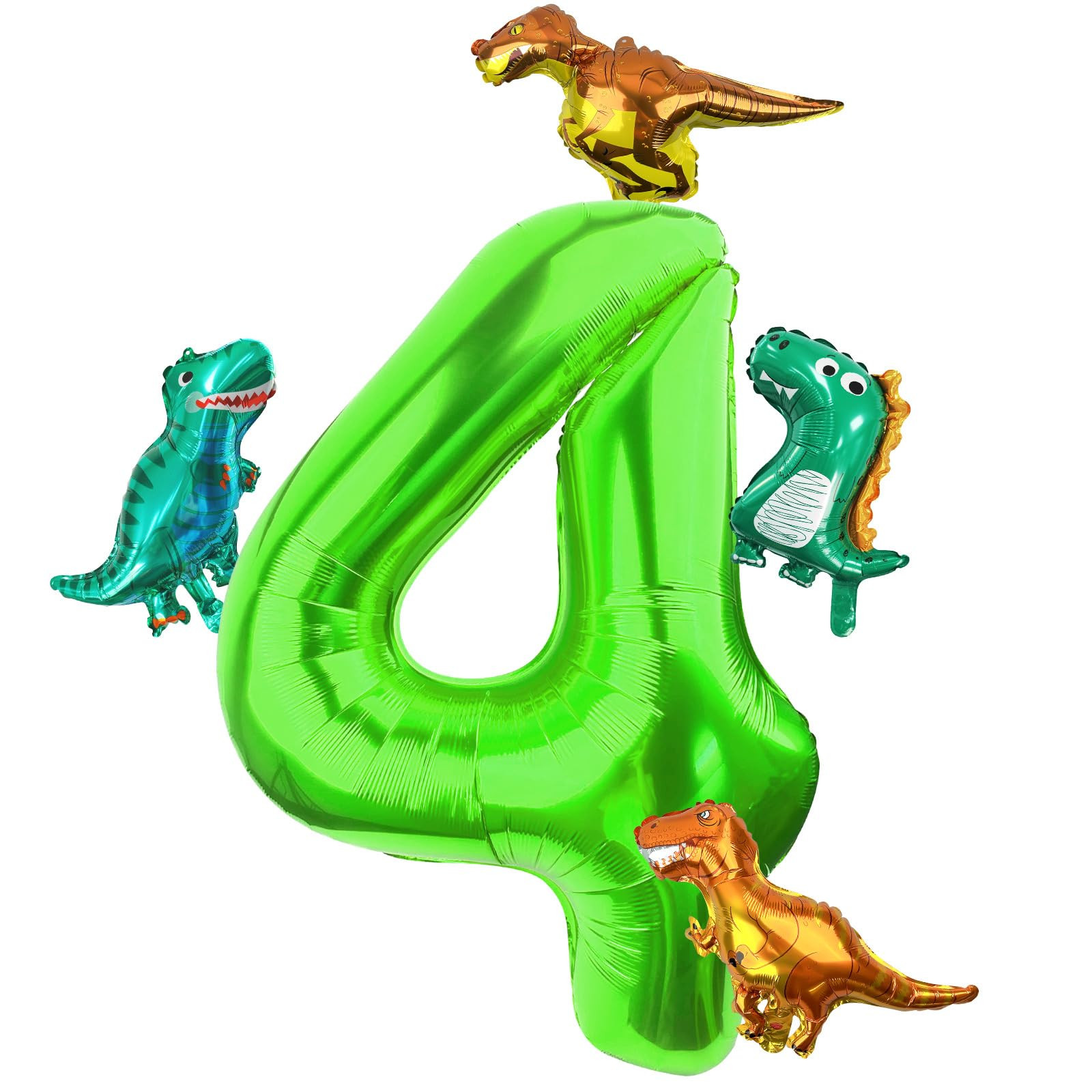 Amazon.com: LEBERY Dinosaur Number 4 Ballloon, 40 Inch Green Number 4 Balloon, Mini Dino Foil Balloons Baby Dinosaur Balloons for Kid Dino Theme Jungle 4th Birthday Baby Shower Party Decorations : Toys & Games | Amazon (US)