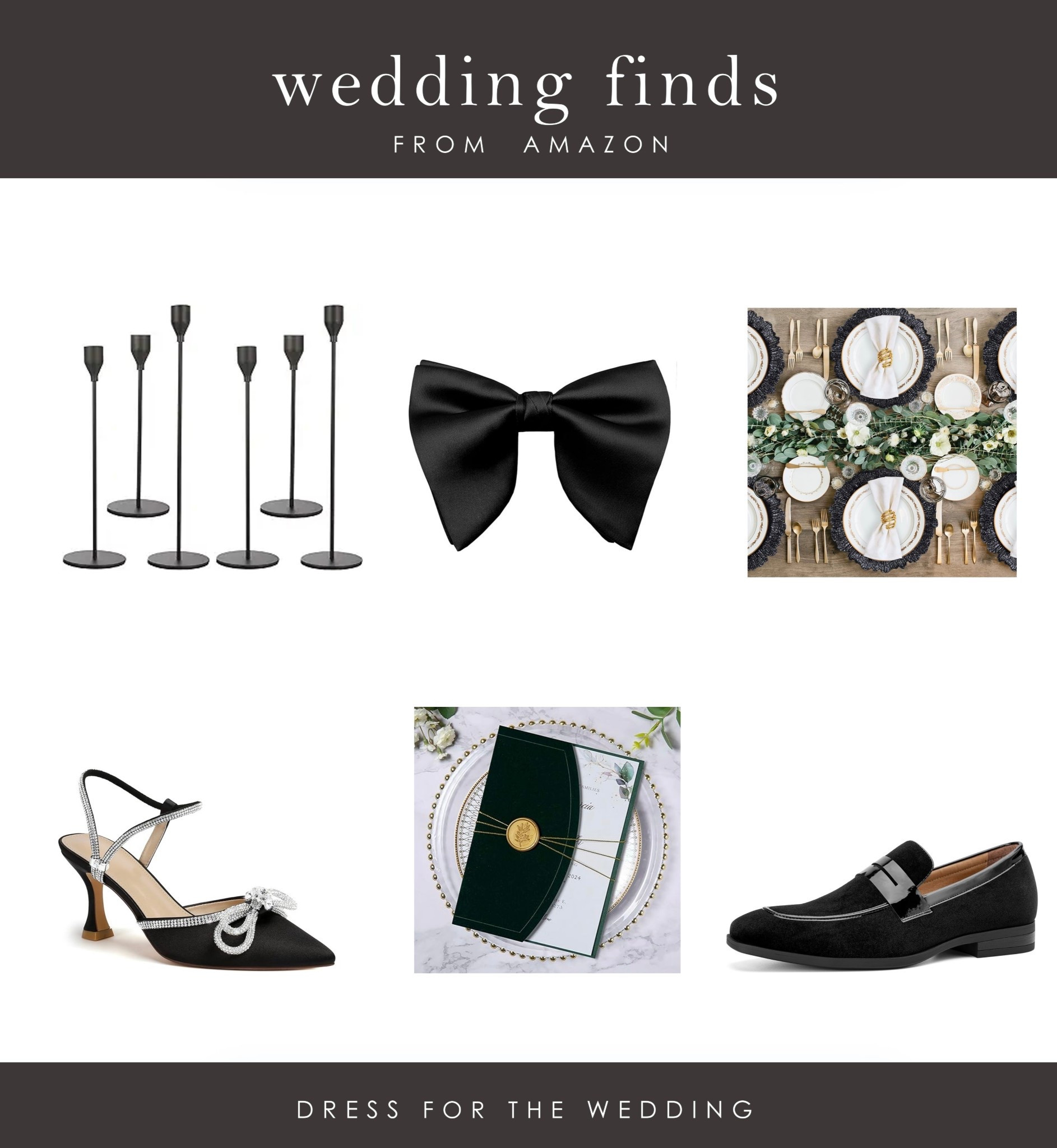 Affordable wedding decor
Amazon wedding finds
Black party decoration 
Taper candle 
Black heels 
Affordable dress shoes 
Candles 
Table decor 
Amazon deals 
Amazon wedding deals
Black shoes
Affordable decor 
Wedding shoes
Wedding decor 
Formal shoes
Black candle 
Bow tie 
Gift for bride 
Gift for groom 
Follow Dress for the Wedding for more! wedding guest dresses, bridesmaid dresses, wedding dresses, mother of the bride dresses, cute outfits, affordable dresses, dresses under 100. 




#LTKFindsUnder50 #LTKGiftGuide #LTKWedding