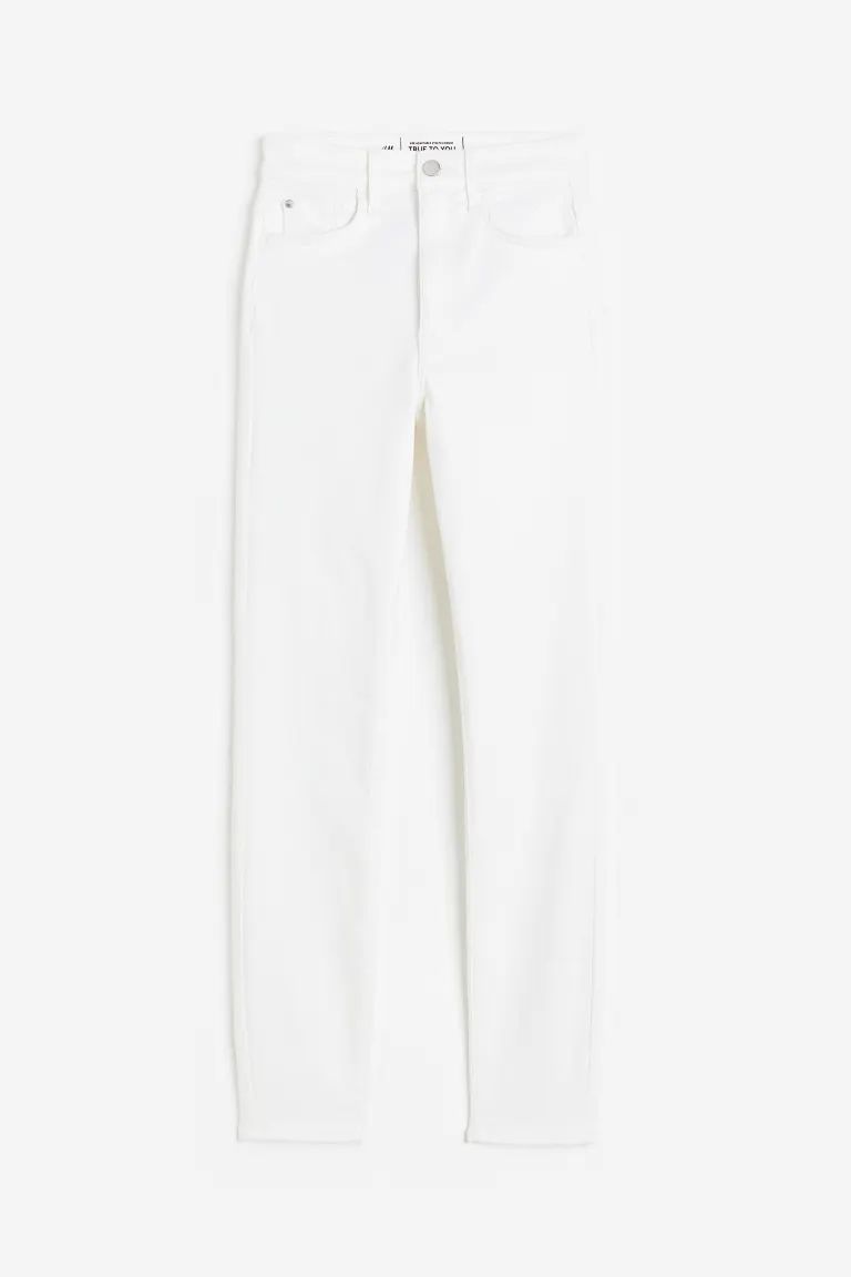 True To You Skinny Ultra High Ankle Jeans - White - Ladies | H&M US | H&M (US + CA)