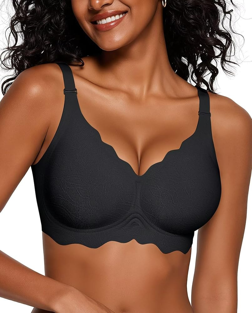 Vertvie Seamless Bras No Underwire Wireless Push Up Bra Full Coverage Bralette Sports Bra | Amazon (US)