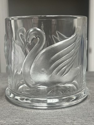 Gloria Vanderbilt 24% Lead Crystal Swan Bowl Or Vase, Swans & Cattails 4” | eBay CA