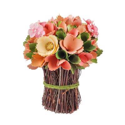 9" Artificial Spring Pink Floral Bundle in Branch Twig Base - National Tree Company | Target