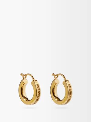 Greca-engraved hoop earrings | Matches (US)