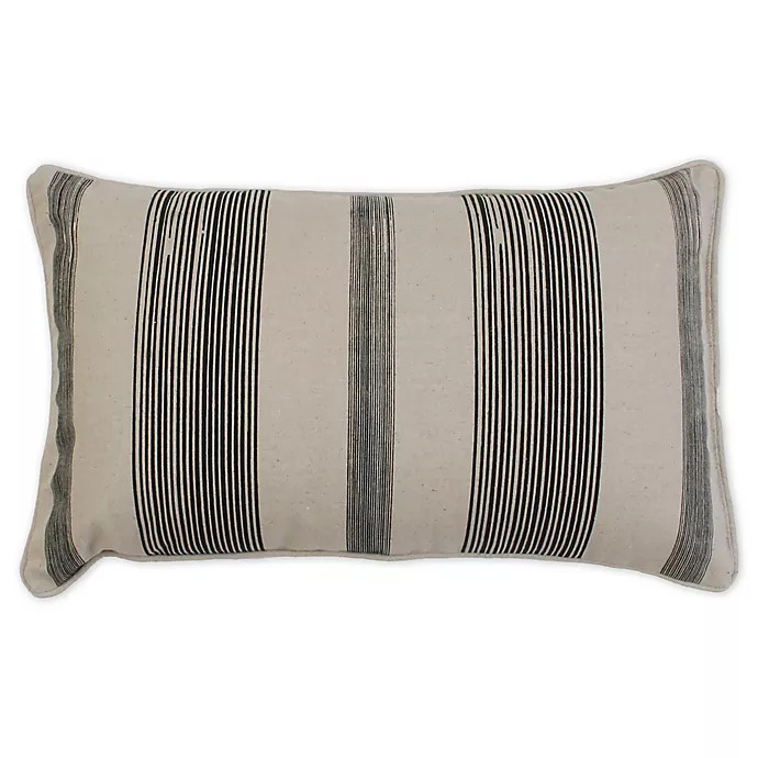 Thro By Marlo Lorenz Levi Stripe Oblong Throw Pillow in Black | Bed Bath & Beyond