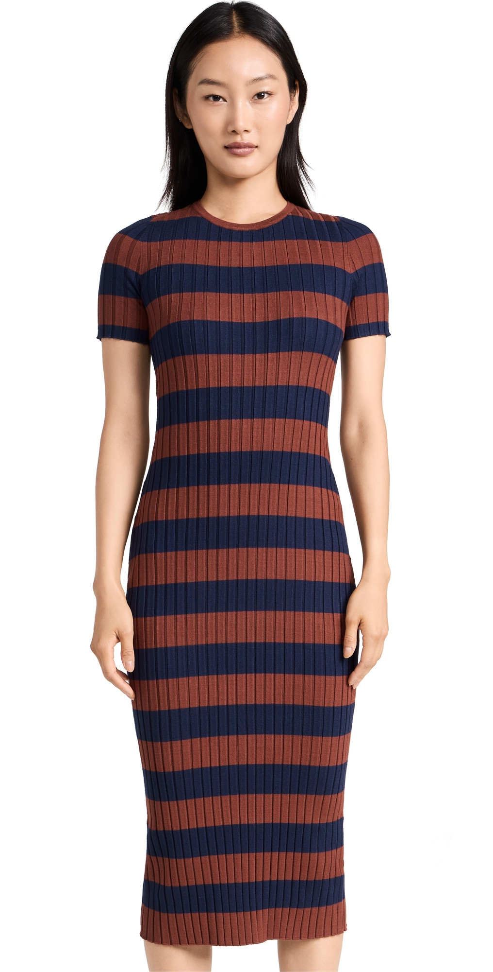 Madewell Ribbed Midi Sweater Dress in Stripe | Shopbop