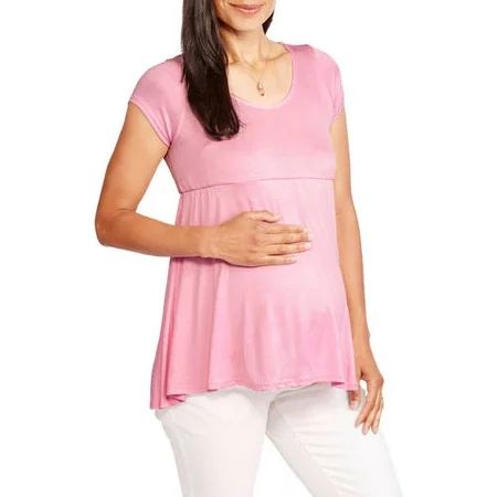 Maternity Short Sleeve Babydoll Top | Walmart (US)