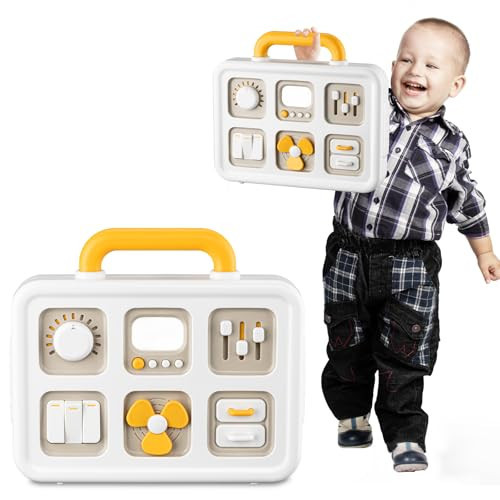 SOCBTNSO Baby Busy Board Cube, Toys for Boy Girl, Montessori Travel Toys for Toddlers, Learning Fine Motor Skills| Birthday Gifts for Infant Boys Girls (Large Activity Board) | Amazon (US)