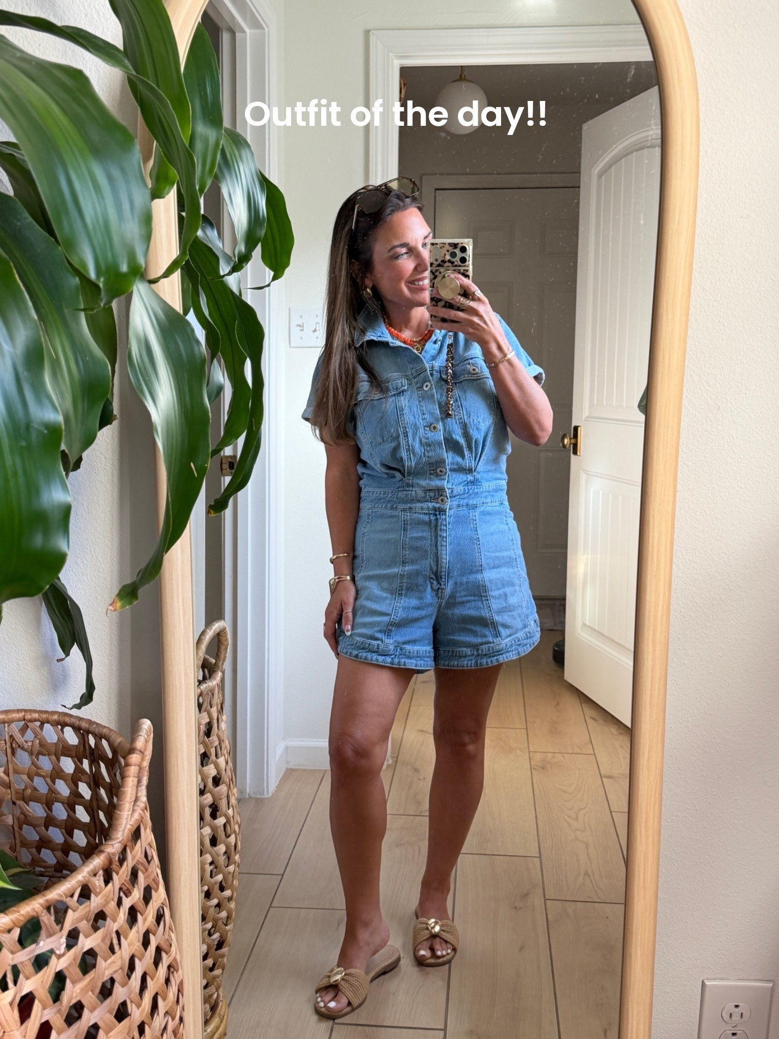 Denim romper for the win!! 
I’ll never refuse a cute romper!!!
Smaller sizes are sold out so linked a similar one too. 
Wearing size small.

#LTKOver40 #LTKSeasonal #LTKPetite