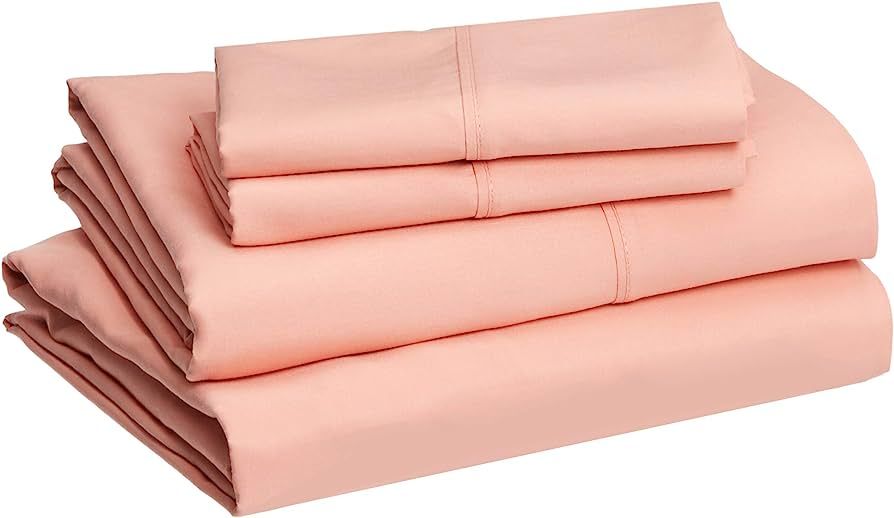 Amazon Basics Lightweight Super Soft Easy Care Microfiber Bed Sheet Set with 14” Deep Pockets -... | Amazon (US)